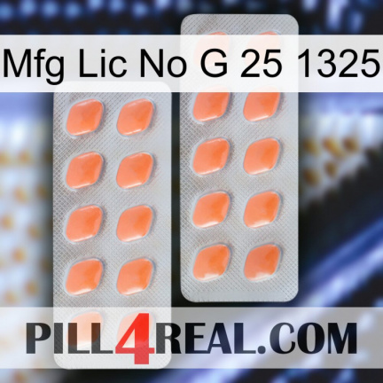 Mfg Lic No G 25 1325 27